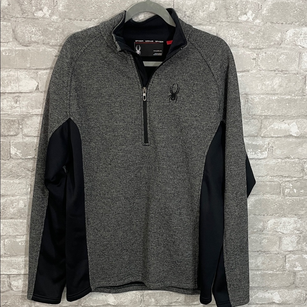 Spyder Charcoal and Black Quarter-Zip Pullover